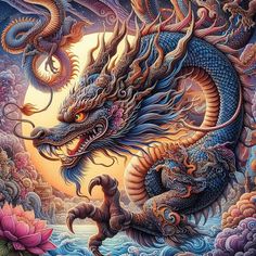 #wallpaper #aesthetic #aigenerated #aigeneratedimages #chinese #china #dragon #dragontattoo #mitologia China Dragon, Fantasy Dragon, Dragon Tattoo