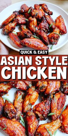 Enjoy Sticky Asian Style Chicken Wings (Sweet Chili Wings) straight from the air fryer for a mouthwatering summer dinner! These air fried chicken wings are crispy and coated in a delicious chicken wing sauce, making them the ultimate easy chicken wings recipe. Perfect for your air fryer wings cravings and lovers of Asian chicken wings! Chinese Wings Recipe, Asian Wing Sauce, Air Fried Chicken Wings, Asian Style Chicken, Sweet Chili Wings, Asian Wings, Chili Wings, Chicken Wing Sauce, Asian Chicken Wings