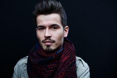 On the Street…Via Senato, Milan- shot by the Sartorialist. Goatee Styles, Handlebar Mustache, Head Style, Dapper Gentleman, Mens Cuts, Scarf Men, Well Dressed Men, Great Hair