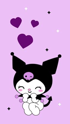 an animal with hearts floating above it on a purple background and the words love is in the air