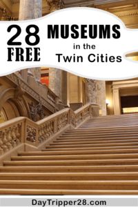 there is a sign that says 28 museum in the twin cities with stairs leading up to it