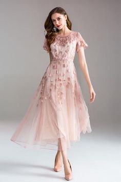 Pattern Wedding, Embroidered Lace Dress, Dress Embroidery, Pink Floral Pattern, فستان سهرة, Embroidery Dress