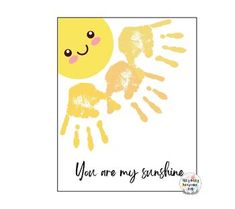 a card with the words you are my sunshine on it