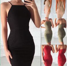 Lace Up Bodycon Dress, Spaghetti Strap Bodycon Dress, Dress Weights, Short Bodycon Dress, Bare Shoulders, Sling Dress, Strappy Dresses, Hip Dress, Polyester Dress