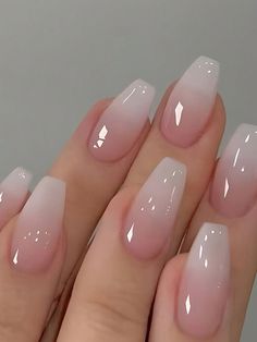 Trendy Nails Coffin, Moh Hair, Unghie Sfumate, Nail Salon Design, Short Coffin, Shaped Nails, Ballerina Nails, White Nail, Pink Nail