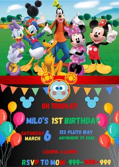 an image of mickey mouse birthday party