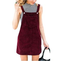 Retro Sleeveless Winter Dresses, Casual Long Sleeve Pinafore Dress, Chic Velvet Jumpsuits And Rompers, Fitted Sleeveless Overalls For Fall, Casual Sleeveless Suspender Dress For Fall, Casual Corduroy Pinafore Dress For Fall, Knee-length Pinafore Dress With Pockets, Vintage Corduroy Dress For Spring, Casual Fitted Suspender Dress For Fall