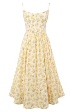 Daytime Wedding, Boned Bodice, Cute Dress Outfits, Midi Sundress, House Of Cb, Mode Style, Corset Dress, Looks Vintage, Yellow Floral