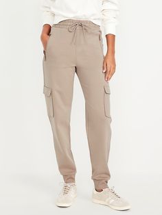 High-Waisted Dynamic Fleece Cargo Joggers | Old Navy Comfy Clothes, Cargo Joggers, 2024 Fashion, Comfy Outfits, Drawstring Waist, Zip Pockets, Old Navy, Active Wear, High Waisted