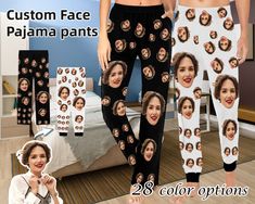 "Please choose the color you want from the color card we provide and send it.  We will design your own pajamas according to the pictures you upload and the colors you need. 💖How To Works? Just place an order and send your favorite photos via message after ordering, We will crop the face and print it on the pajamas of your choice! 💖Why Do You Choose Us? We have a great deal of experience on making custom products. We have high quality products and the photo we printed on product can be very clear. 💖What Is The Use? A customized product is creative and unique, it belongs to someone only. So you can choose customized products as a special gift for your boyfriend, girlfriend, husband, wife, family and friends. 💖Details of Our Products: Contructed with 100% soft polyester. The package inclu Pajamas Bottoms, Womens Pajamas Pants, Customized Products, Sleep Shorts, Gifts For Your Boyfriend, Pajama Bottoms, Custom Products, Boyfriend Girlfriend, Husband Wife