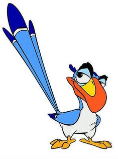 an image of a cartoon bird with big blue wings