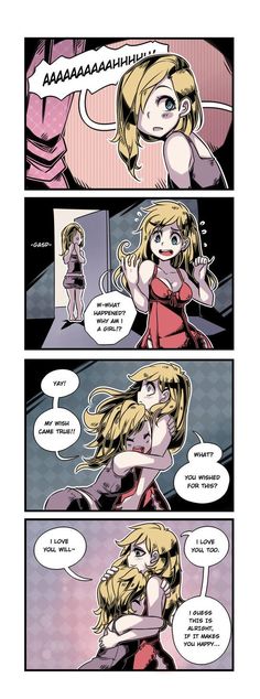 a comic strip with two girls talking to each other