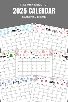 Printable 2025 Calendar | Seasonal Theme | Firstprintable