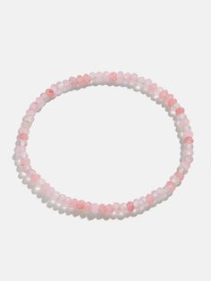 It’s never too late to add some extra color to your wrist stack. The Lena Semi-Precious Bracelet brightens any look with its semi-precious beads in varying shades of pink. This stretch bracelet easily slides on and off, but with its pretty in pink design you’ll want to integrate it into your everyday jewelry rotation. Trendy Pink Bracelet With Faceted Beads, Everyday Stretch Bracelet With Faceted Beads, Pink Faceted Beads Jewelry For Everyday, Everyday Pink Faceted Beads Jewelry, Everyday Pink Jewelry With Faceted Beads, Everyday Pink Bracelet With Faceted Beads, Adjustable Pink Crystal Bracelet With Natural Stones, Pink Rondelle Beaded Bracelets, Pink Natural Stones Bracelet For Everyday