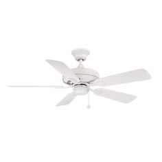 a white ceiling fan with four blades