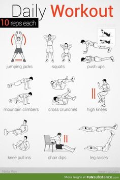 an exercise poster with instructions to do the daily workouts for men and women, including exercises