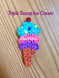 an ice cream cone is made out of crochet