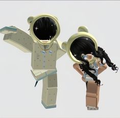 an animated image of two people in space suits