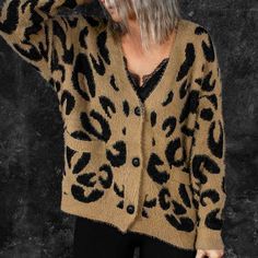 Women's Leopard Print Knitted Sweater Cardigan Open Front Coat Outwear with Pockets K111 ❤ Model: K111 Color: Leopard ❤ Size Guide: S=US 4-6, M=US 8-10, L=US 12-14, XL=16. ❤ The knitted fabric is stretchy and soft, super soft will definitely keep you warm and comfortable in the cold. ❤ Perfect for walking to the street, daily, vacation, party, school, cruise, club, office, etc. You can match different styles according to the weather to create a lovely fall and winter look. The best gift for a fr Fall Acrylic Outerwear With Button Closure, Acrylic Button-up Outerwear For Fall, Fall Acrylic Button-up Outerwear, Winter Button-up Sweater, Button-up Acrylic Sweater For Fall, Acrylic Button-up Sweater For Fall, Cozy Acrylic V-neck Outerwear, Acrylic Sweater With Button Closure For Fall, Fall Cardigan With Buttons In Acrylic