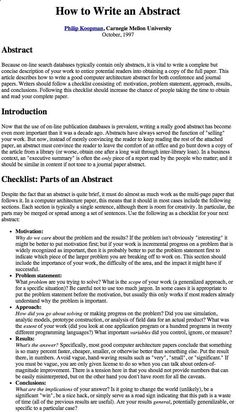 an abstract paper with the words how to write an abstract