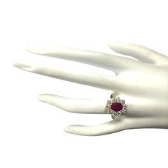 Stamped: 14K Yellow GoldTotal Ring Weight: 4.2 GramsRing Length: N/ARing Width: N/AGemstone Weight: Total Natural Ruby Weight is 1.77 Carat (Measures: 7.97x6.08 mm)Color: RedDiamond Weight: Total Natural Diamond Weight is 1.13 CaratColor: F-G, Clarity: VS2-SI1Face Measures: 15.83x13.69 mmSku: [702933W] Yellow Gold Diamond Ring, Natural Ruby, Gold Diamond Rings, Natural Diamonds, Ruby, Diamond Ring, Gemstone Rings, Yellow Gold, Yellow