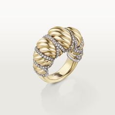 Tressage ring Trinity Bracelet, Trinity Necklace, Cartier Earrings, Cartier Necklace, Rings Collection, Jewelry Appraisal, Gold Rings Jewelry, Gold Ring Designs, Rings Jewelry Fashion