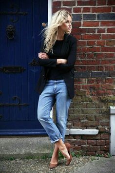 Baggy Jeans Outfit, Blazer Outfit, Outfit Black, Jeans Outfit, Looks Chic, 가을 패션