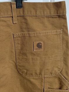 Carhartt Utility Work Pants B11 Mens 52x32 51x32 Dungaree Fit Loose Brown Canvas  | eBay Utility Work Pants, Western Work, Raised Letters, Carhartt Pants, Clothing Men, Brown Pants, Brown Fabric, The Fly, Brown Canvas