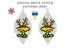 two cross stitch christmas ornament designs with the words digital brick stitch pattern pdf