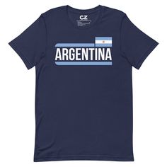 Fans of Argentina soccer team this retro Argentina T-shirt is for you! This t-shirt is everything you've dreamed of and more. It feels soft and lightweight, with the right amount of stretch. It's comfortable and flattering for all. • 100% combed and ring-spun cotton (Heather colors contain polyester) • Fabric weight: 4.2 oz./yd.² (142 g/m²) • Pre-shrunk fabric • Side-seamed construction • Shoulder-to-shoulder taping • Blank product sourced from Nicaragua, Mexico, Honduras, or the USSize guide LENGTH (inches) WIDTH (inches) CHEST (inches) S 28 18 34-37 M 29 20 38-41 L 30 22 42-45 XL 31 24 46-49 2XL 32 26 50-53 3XL 33 28 54-57 4XL 34 30 58-61 LENGTH (cm) WIDTH (cm) CHEST (cm) S 71.1 45.7 86.4-94 M 73.7 50.8 96.5-104.1 L 76.2 55.9 106.7-114.3 XL 78.7 61 116.8-124.5 2XL 81.3 66 127-134.6 3XL 8 Argentina Soccer Team, Argentina Soccer, Muscle Shirts, Soccer Team, Sticker Collection, Unisex T Shirt, Top Shirt, Soccer, Sweatshirts Hoodie