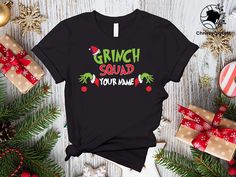 Customize Grinch Squad Shirt, Custom Grinch Family Shirts, Grinchmas Party Shirt,Custom Christmas Grinch Tee,Grinch Lover Gift,Holiday Party Not only do we provide create quality, we provide great customer service How to Order: * Select your T-shirt color and size. * Choose the quantity. * Add your information to the personalization box (if requested). * Then "Add to Cart." * Select the shipping option. * Proceed to Checkout. Product Info: -Unisex Shirt * 55% Combed Ring-Spun Cotton 45% Polyeste Grinchmas Party, Grinch T Shirt, Grinch Shirt, Grinch Shirts, Merry Grinchmas, Christmas Party Shirts, Christmas Grinch, Book Tshirts, Squad Shirt