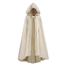 PRICES MAY VARY. Package Including - hooded cloak*1, gorgeous brooch*1. Stylish - Hooded Renaissance Cloak for Women, It has a unique hooded design with inconsistent front and rear lengths, which adds to the layering of the cloak. Diamonds and vintage pattern trim symbolize aristocratic status and highlight the noble and elegant charm. It's also a beautiful Regency cloak. Wearing this cloak will make you feel mysterious and attract people's attention. Material - Regency cloak with hood for women Regency Cloak, Fantasy Hooded Cloak, Witch Robes, Medieval Theme Party, Cleric Aesthetic, Viking Cape, Witch Cloak, Cosplay Cape, Cloak Pattern