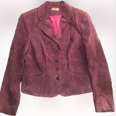 Nwot Super Soft, Cozy & Cute 100% Leather Jacket In A Perfect Fall Color! Don't Miss Out! Questions? Let Me Know Below Please. Vintage Purple Blazer For Fall, Fitted Purple Leather Jacket For Fall, Burgundy Leather Jacket For Spring Workwear, Purple Fall Blazer With Pockets, Purple Blazer With Pockets For Fall, Purple Casual Blazer For Fall, Casual Purple Blazer For Fall, Purple Long Sleeve Leather Jacket For Spring, Plum Purple