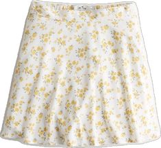 Yellow Flowy Flared Mini Skirt, Chic Yellow Floral Print Skirt, Yellow Flared Mini Skirt, Yellow Floral Print Skirt, Yellow Floral Print Mini Skirt, Yellow Flared Mini Skirt For Spring, Casual Yellow Flared Mini Skirt, Yellow Flowy Mini Skirt, Spring Yellow Floral Print Skirt