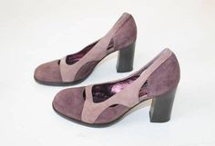 Suede Pelle Lilac Viola Reale Pelle Boho Chic Scarpe Tagliate Fuori Stabile Heel Retro Grandma Scarpe Chunky PLATFORM US donne 6 Uk 3.5 Eur 36 Granny Shoes, Chunky Platform, Mary Janes, Boho Chic, Lilac