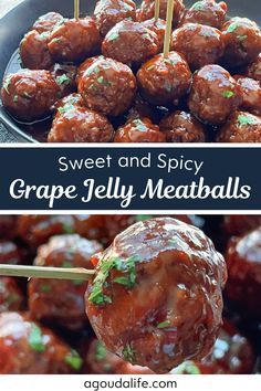 sweet and spicy grape jelly meatballs are the perfect appetizer for any party