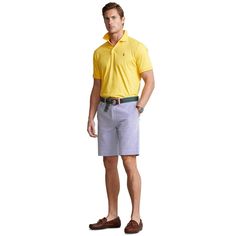 Cool casually dressed Polo Ralph Lauren seersucker shorts combine lightweight cotton stretch fabric with a relaxed classic fit suited for warm summer adventures outdoors or around town. The breathable multicolored fabric offers ideal coverage and comfort for active Instagrammable days with multiple pockets, a comfortable rise and flexible movement. The signature embroidered Pony logo above the back pocket completes the preppily polished look. Cotton Golf Shorts For Summer, Summer Cotton Golf Shorts, Seersucker Shorts, Lightweight Shorts, Fitted Suit, Polo Ralph Lauren Mens, Polo Ralph, Personal Shopping, Polished Look