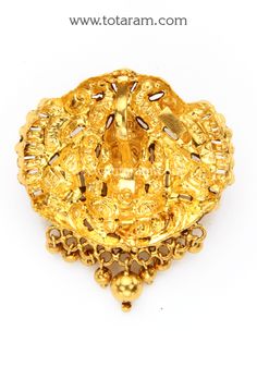 22K Gold 'Lakshmi' 2 in 1 Maang Tikka - Papidi Billa (Temple Jewellery)
  This item can also be used as Pendant - 235-GT386 - in 13.850 Grams for USD $1209.59. 
Made in India by Totaram Jewelers Online this product is in Gold - 22 Karat BIS Hallmark 916 KDM Gold  & is an excellent gift for Adult - Women. Ships fully insured with secured guaranteed delivery for free with your order over $250 from New Jersey USA & comes with 30 days exchange policy. Yellow Gold Temple Jewelry Tikka For Festive Occasions, Festive Yellow Gold Tikka In Temple Jewelry Style, Festive Yellow Gold Temple Jewelry Tikka, Festive Yellow Gold Tikka With Tilla, Festive Yellow Gold Tilla Tikka, Festive 22k Gold Tikka, Gold Meenakari Tikka For Diwali, Traditional 22k Gold Tikka, 22k Gold Temple Jewelry Tikka With Tilla