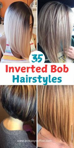 Transform your look with a stylish inverted bob! Whether you want sleek and polished or textured and edgy, this chic haircut is perfect for any occasion. 💇‍♀️✨ #InvertedBob #BobHairstyles #ChicHaircut #HairInspiration #StylishCut Concave Bob, A Line Haircut, Inverted Long Bob, Asymmetrical Bob Haircuts, Chic Haircut, Blonde Lob, Inverted Bob Hairstyles, Blonde Babies, Low Maintenance Haircut