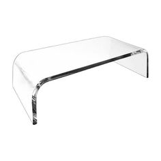 a glass table with chrome legs and a clear cover on the top, against a white background