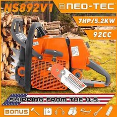 an advertisement for a chainsaw with the price tag on it