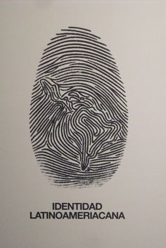 an image of a fingerprint with the words identidad latinamericacana