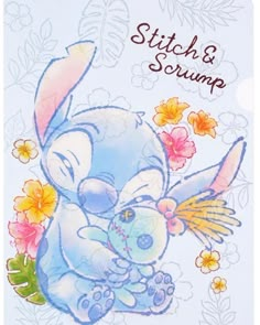 stitch and scrunp card with an elephant hugging it's baby