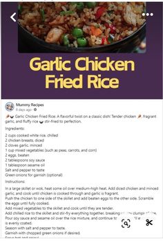 the recipe for garlic chicken fried rice