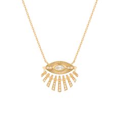 Sun Eye & Diamonds Necklace Broken English Jewelry, Diamond Centerpiece, Celine Daoust, Diamond Chain Necklace, Diamond Tattoos, Sun Necklace, Diamonds Necklace, Tourmaline Necklace, Diamond Chain