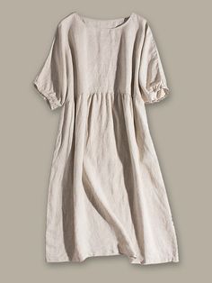 Literary And Retro Cotton Linen Dress – Lovevop™ Belted Long Dress, Cotton Linen Pants, Japanese Dress, Outwear Coat, Cotton Linen Dresses, Khaki Dress, Tie Dye Dress, Dyed Dress, Art Dress