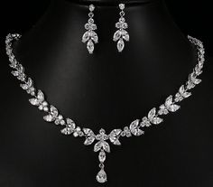 Exquisite elegance for the special occasions Elevate your style with the Boutiques Wedding Jewelry Set. Crafted from high-quality materials, this stunning set features a pair of sparkling cubic zirconia stud earrings and a matching necklace. Perfect for weddings, parties, or any special occasion, this jewelry set will add a touch of sophistication to your look. With its exquisite design and radiant beauty, the Boutiques Jewelry Set is sure to make you feel confident and radiant. Whether you're a Jewellery Shops, Tiffany Jewelry, Stud Jewelry, African Jewelry, Wedding Jewelry Sets, Bridal Jewelry Sets, Diamond Fashion, Bridal Necklace, East London