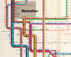 the subway map has many different colored lines