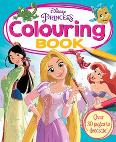 the disney princess coloring book is shown