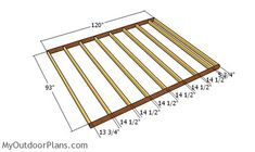 an image of a wooden floor plan with measurements for the top and bottom boards on it